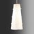 An extremely rare original pendant lamp from the 1960s featuring a conical white acrylic glass shade whose rim elegantly...