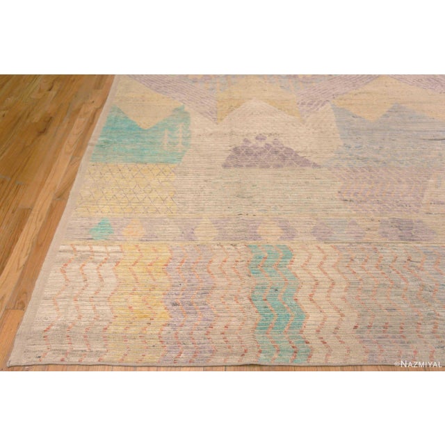 Nazmiyal Collection Handmade Wool Pile Casual Tribal Design Modern Area Rug For Sale In New York - Image 6 of 7