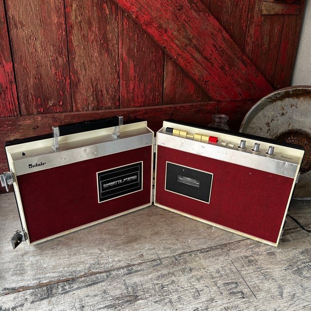 Belair Vintage Cassette Stereo New Solid State CSH-502 Red Portable Player Works For Sale - Image 9 of 13