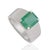 Contemporary Contemporary Wide Band Octagon 2.74 Ct Green Emerald Statement Signet Ring in Silver Size 7 For Sale - Image 3 of 15