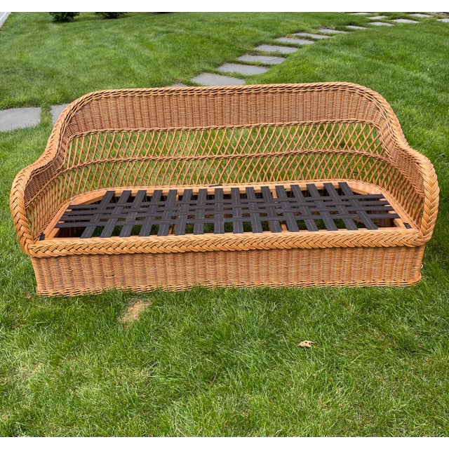 1970s Henry Link Wicker Sofa Frame Set 3 Pieces Chairish