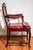 Beautiful English Antique Carved Wood Walnut Desk Arm Chair Leather Seat For Sale - Image 15 of 18