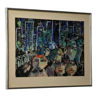 1970s Michael Ross Abstract Watercolor Painting For Sale
