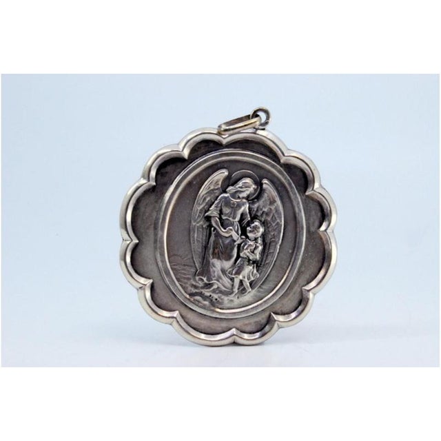 Guardian Angel Silver Pendant For Sale - Image 5 of 6