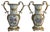 Vintage Ormolu Rococo Ceramic Urns With Floral Motif- A Pair For Sale - Image 12 of 15