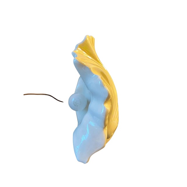 Underwriters Laboratories Vintage Art Deco Ceramic Shell Lamp For Sale - Image 4 of 12