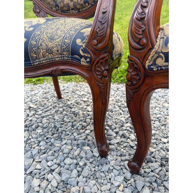 Pair Antique French Rococo Fireside Arm Chairs For Sale - Image 12 of 12