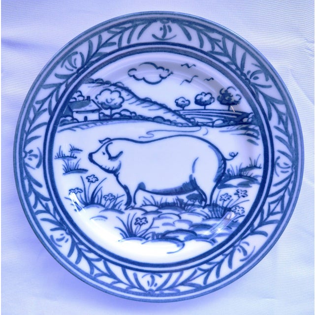 1980s Williams Sonoma Brittany Pig Salad/Dessert Plate For Sale - Image 5 of 5