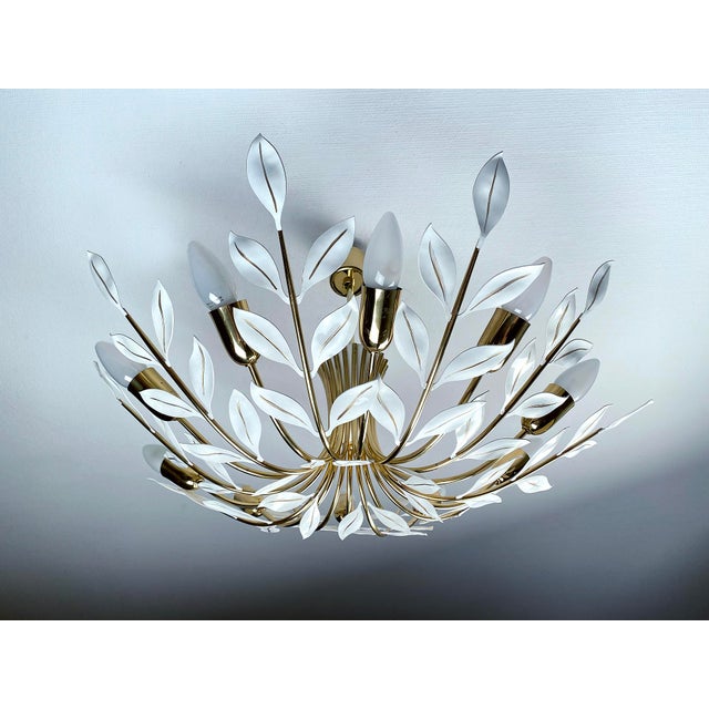 Vintage Floral Pendant Light from Vereinigte Werstaetten, 1950s For Sale - Image 12 of 18