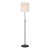 Thomas O'Brien by Visual Comfort Signature Bryant 52" Adjustable Cordless Floor Lamp in Bronze with Linen Shade For Sale