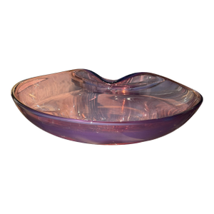 1960’s Large Purple Alfredo Barbini Murano Opalescent Italian Art Glass Bowl