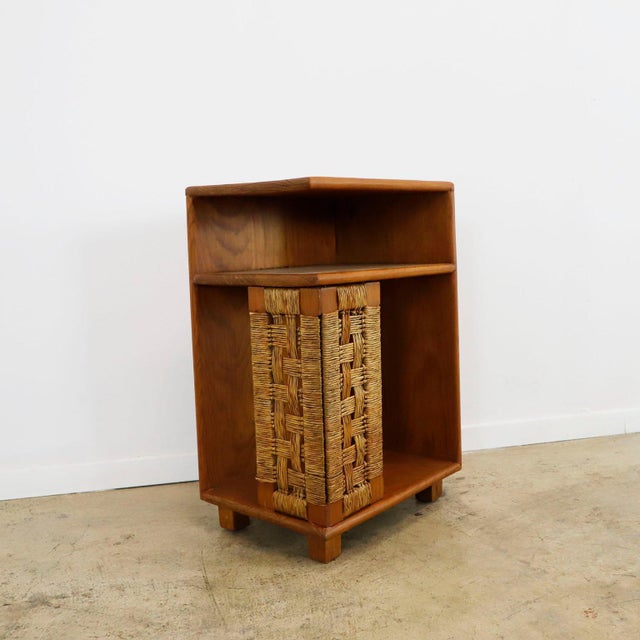 Circa 1960. We offer this rare Mexican Night Stand made in solid pine wood and palm cords.
