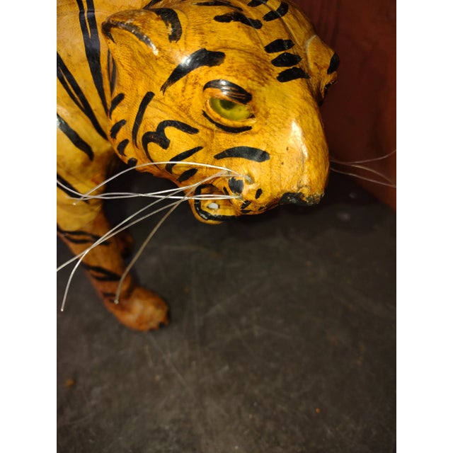 Fun Tiger Figurine of hand painted leather. These are from the 1960s and perfect for a safari style room, or your...
