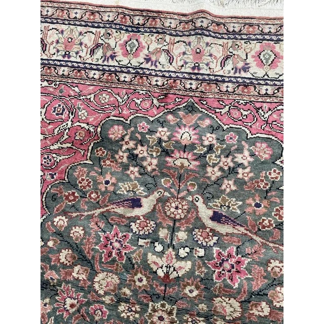Textile Vintage Silk Turkish Rug For Sale - Image 7 of 18