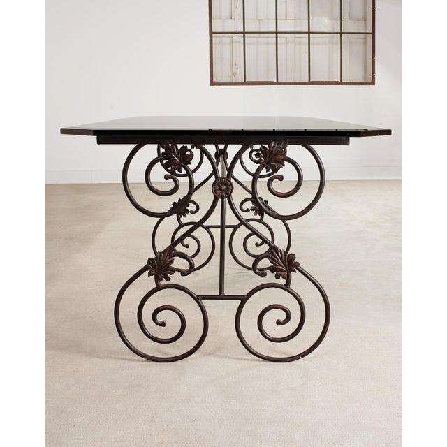 Mid 20th Century Italian Scrolled Iron Patio Garden Dining Table For Sale - Image 5 of 18