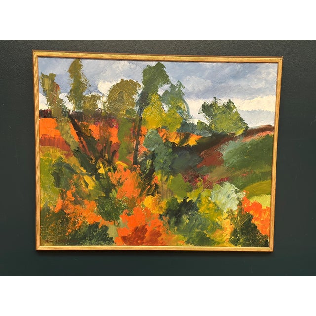 Stig Hallblom, Autumn Landscape, 1950s, Oil Painting on Canvas, Framed For Sale - Image 17 of 18