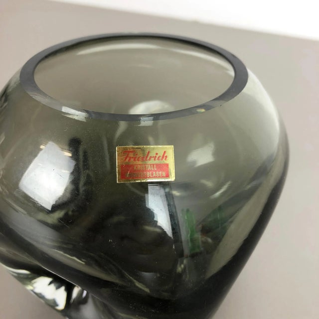 Cubic Green Handblown Crystal Glass Vase from Friedrich Kristall, Germany, 1970s For Sale - Image 10 of 13
