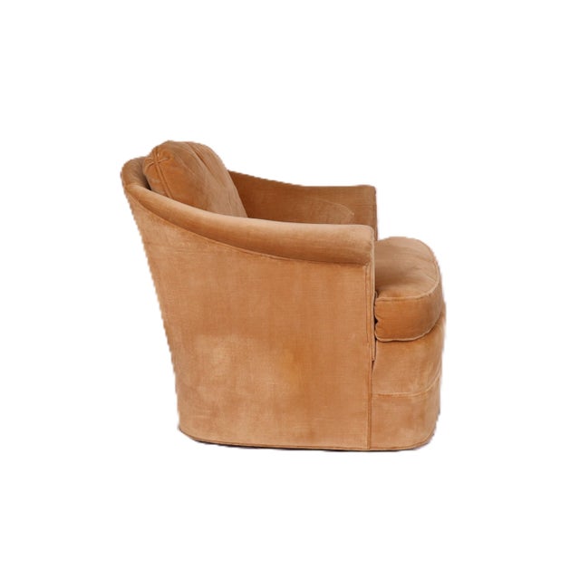 Goldenrod Vintage Floating Swivel Armchair For Sale - Image 8 of 13