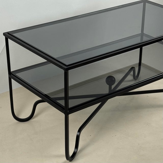 Not Yet Made - Made To Order Smoked Glass 'Entretoise' 2-Tier Cocktail Table by Design Frères For Sale - Image 5 of 10