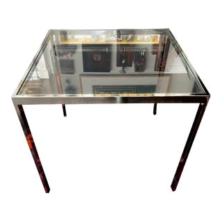 Vintage Chrome Work Desk / Dinette Table Baughman Era For Sale
