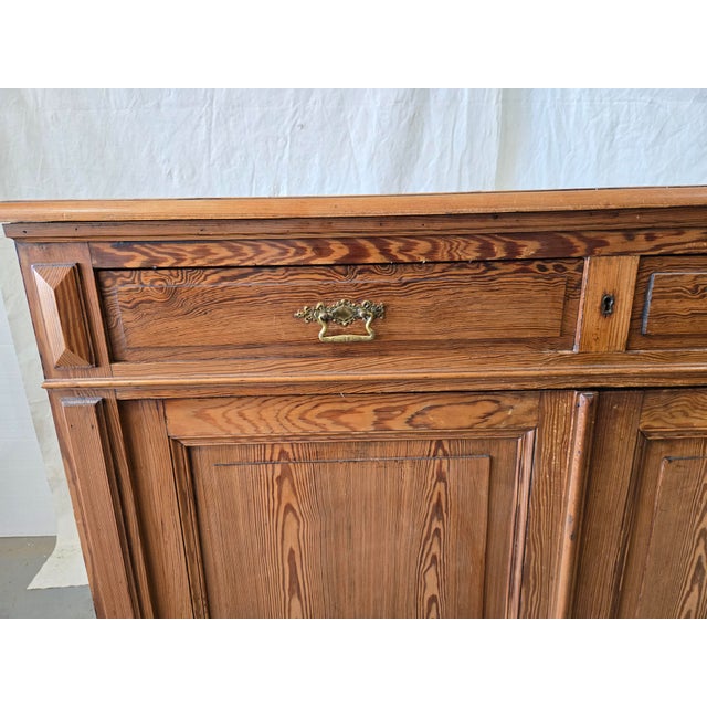 19th Century 19th Century European Provincial Pine Farmhouse Sideboard Cabinet For Sale - Image 5 of 9