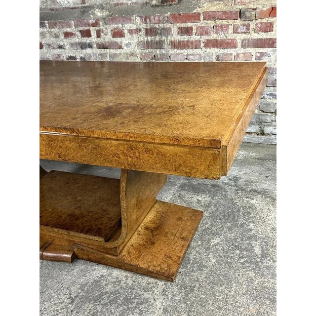 Brown Art Deco Table in Elm, 1920s For Sale - Image 8 of 9