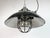 Industrial Black Enamel and Cast Iron Cage Pendant Light from Elektrosvit, 1960s For Sale - Image 6 of 18