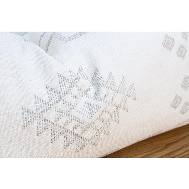 Pale White Diamond Oversized Lumbar Moroccan Pillow For Sale - Image 4 of 8