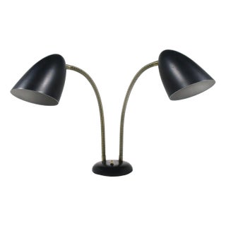 Kurt Versen Two-headed Goose-neck Table Lamp For Sale