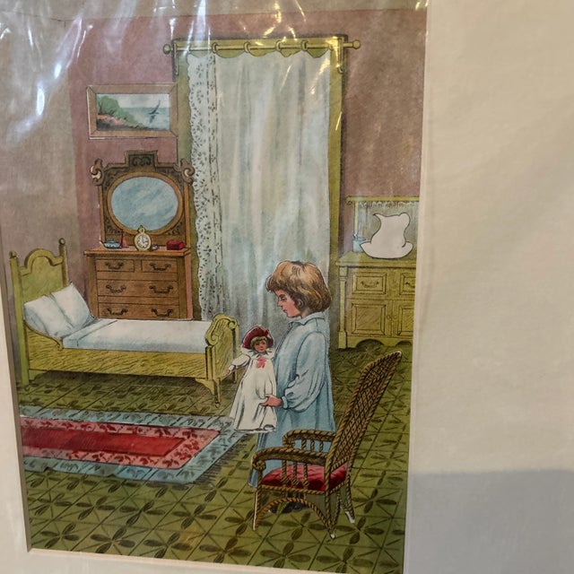 Pair of charming chromolithgraph prints from England 1890. Matted but not framed and never used. Still wrapped. Perfect...