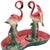 Mid-century set of 2 pink and green flamingo ceramic figurines with flamingo pool tray decorative bowl. The set features...