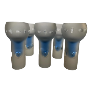 Set of 6 Blue Murano Glasses by Arnolfo Di Cambio C 1970s