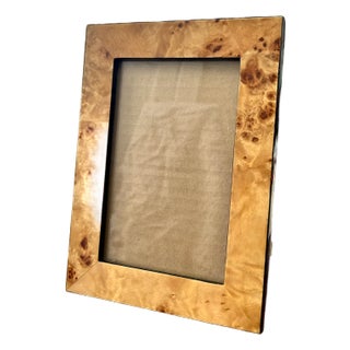 Burlwood and Black Laquer Picture Frame With Velvet Back– 5.5" X 7" for 4" X 6" Photo | Organic Modern / Coastal Regency For Sale