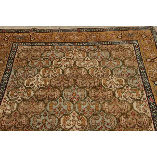 Rug & Kilim Antique Jerusalem Beige-Brown and Blue Wool Geometric-Floral Rug For Sale - Image 4 of 7