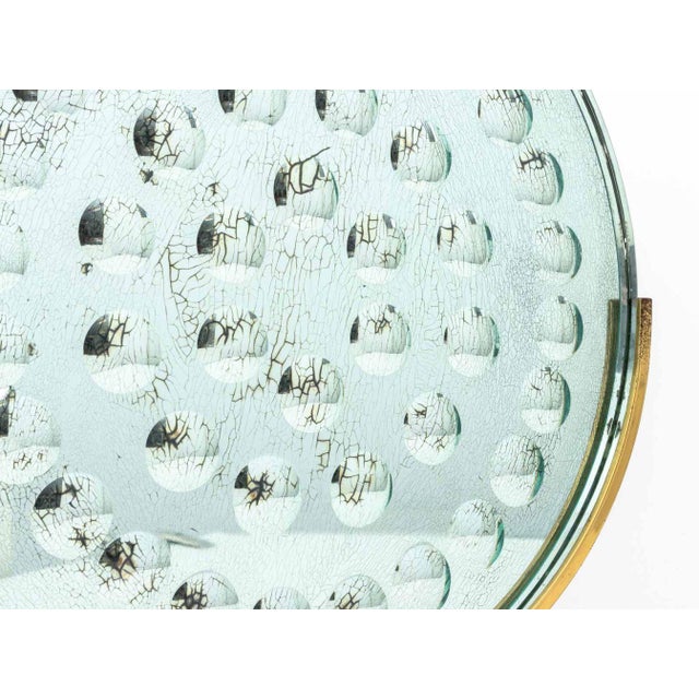 Stanley Landsman (American, 1930-1984) Infinity Mirror Sculpture, circular glass mounted on gilt bronze base. 15.25" H x...