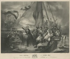 Madou, The Overrun of Jan Van Speijk's Gunboat, 1831, Print