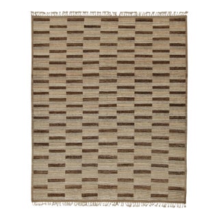 Rug & Kilim’s Modern Rug with Beige-brown Geometric Patterns - 13x19 For Sale