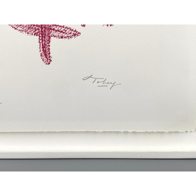 1970s Mark Tobey, Composition in Red, 1972, Color Lithograph on Paper, Framed For Sale - Image 5 of 12