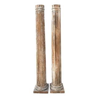 Vintage Wooden Architectural Columns - Pair For Sale