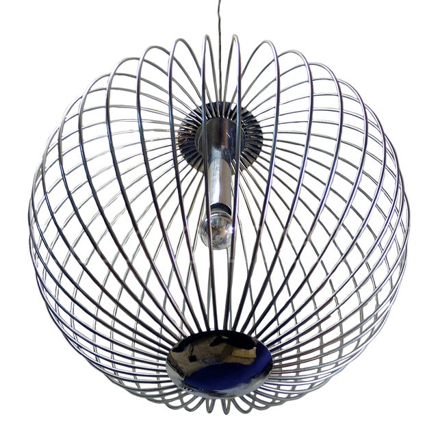 Italian Chrome Pendant Light, 1960s For Sale