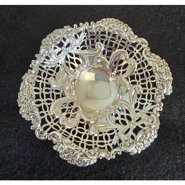 Antique Victorian Sterling Silver Bon Bon Dishes from William Comyns, 1891, Set of 2 For Sale - Image 3 of 14