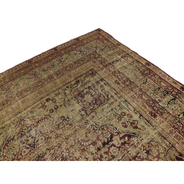 1920s Distressed Antique Hand Knotted Persian Rug in Earth Tones - 9'x 12'10" For Sale - Image 5 of 12