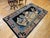 Antique Ningxia Pictorial Rug, Handwoven Wool Pile, Scenic Landscape, Navy & Tan, 4' x 7' For Sale - Image 4 of 14