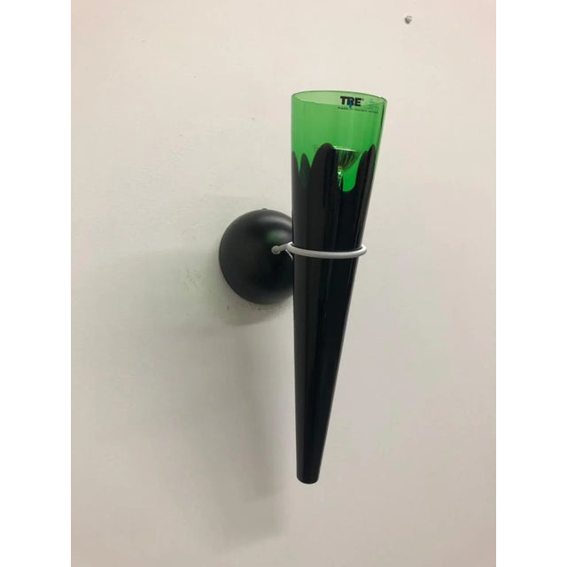 Black Mid-Century Modern Murano Glass Wall Lamp For Sale - Image 8 of 13