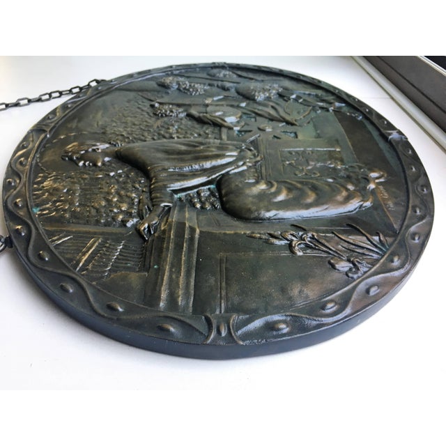 Late 19th Century 19th Century Relief Bronze Masterpiece With Cherubs in a Barrel-Organ For Sale - Image 5 of 11