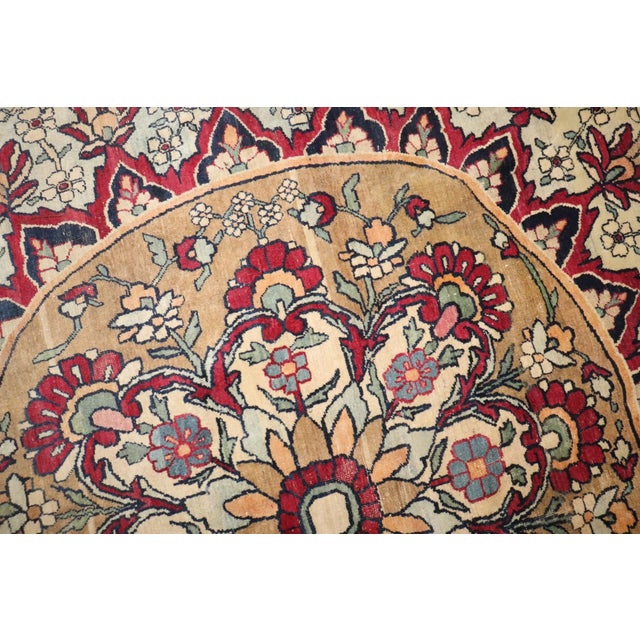 Late 19th Century 19th Century Persian Tabriz Medallion Scalloped Oval Rondel Rug - 8'3" x 9'10" For Sale - Image 5 of 8