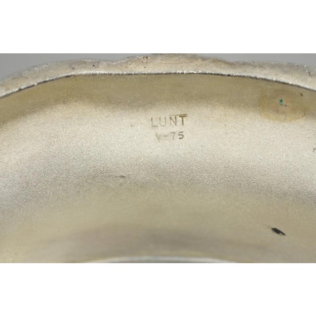 Vintage Victorian Silver Plated Oval Pedestal Centerpiece Fruit Bowl by Lunt For Sale - Image 9 of 11