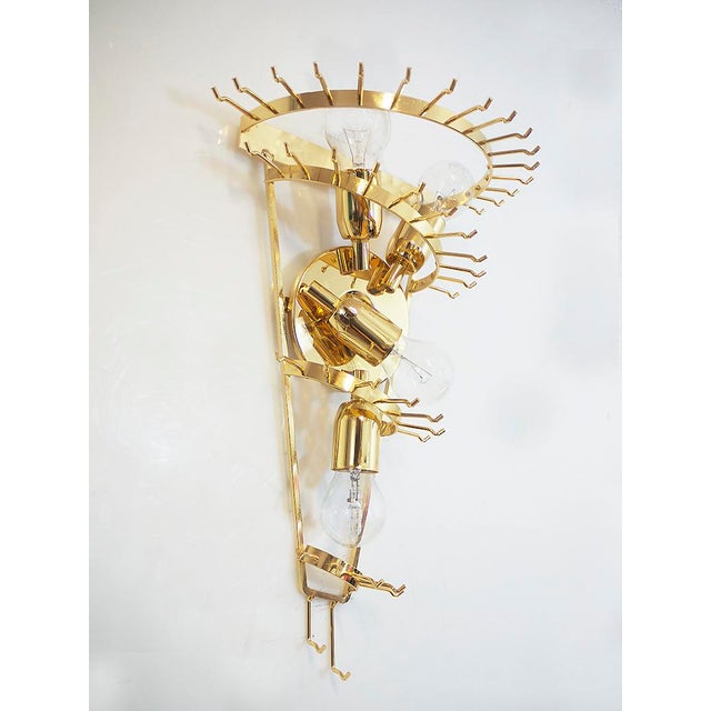 Metal Gilt-Brass & Crystal Chandelier by Paolo Venini for Camer, 1960s For Sale - Image 7 of 8