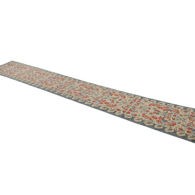 Rug & Kilim Rug & Kilim’s Classic Style Runner Rug in White With Floral Patterns For Sale - Image 4 of 8