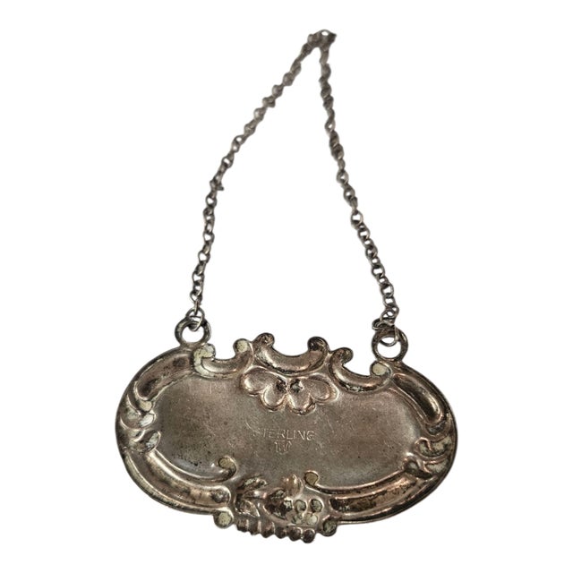 American sterling decanter tag for scotch. Marked sterling. 2 inches